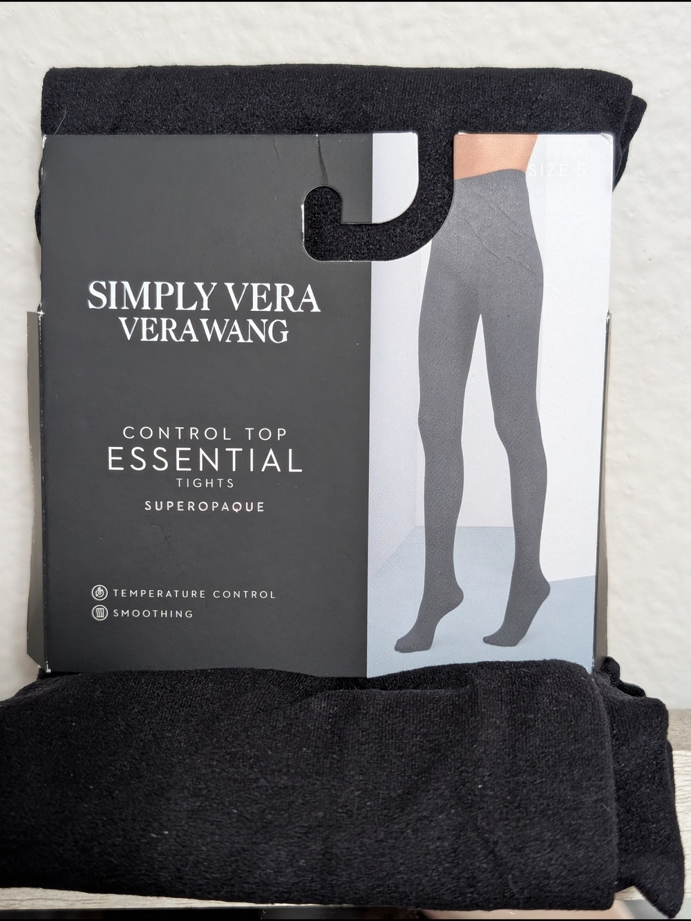 Kohl's Simply Vera Vera Wang Black Control Top Essential Tights